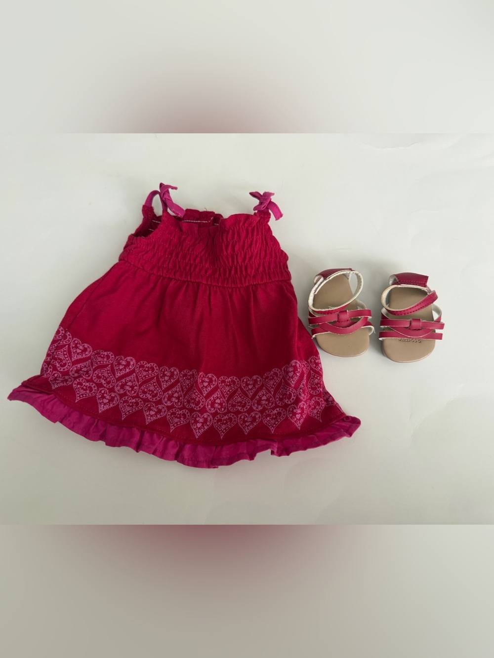American Girl Pretty Party Dress with Sandals and Necklace